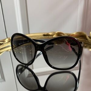 Prada Black Frame Sunglasses with Gradient Gray Lenses